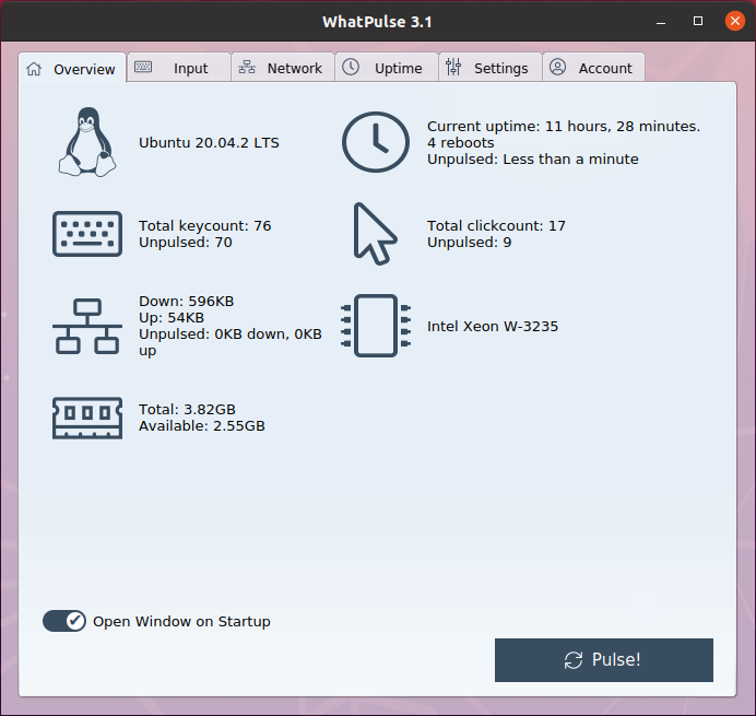 Linux client running on Ubuntu, via the snap