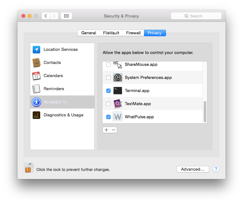 OS X Privacy Settings