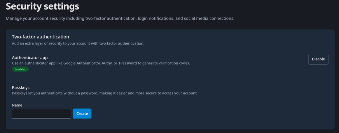Authenticator App enabled Screenshot 3