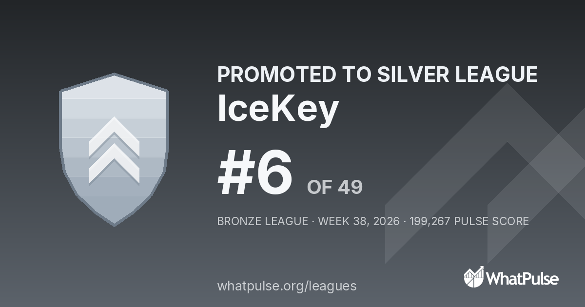 IceKey finished #6 of 49 in the Bronze League