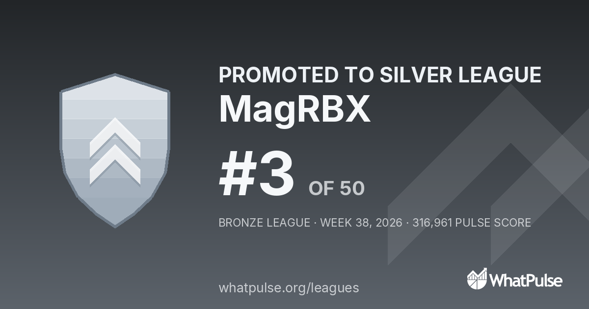 MagRBX finished #3 of 50 in the Bronze League