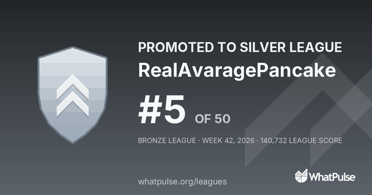 RealAvaragePancake finished #5 of 50 in the Bronze League
