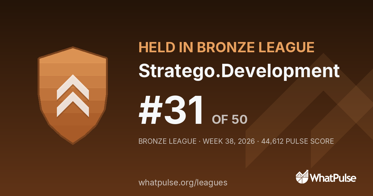 Stratego.Development finished #31 of 50 in the Bronze League