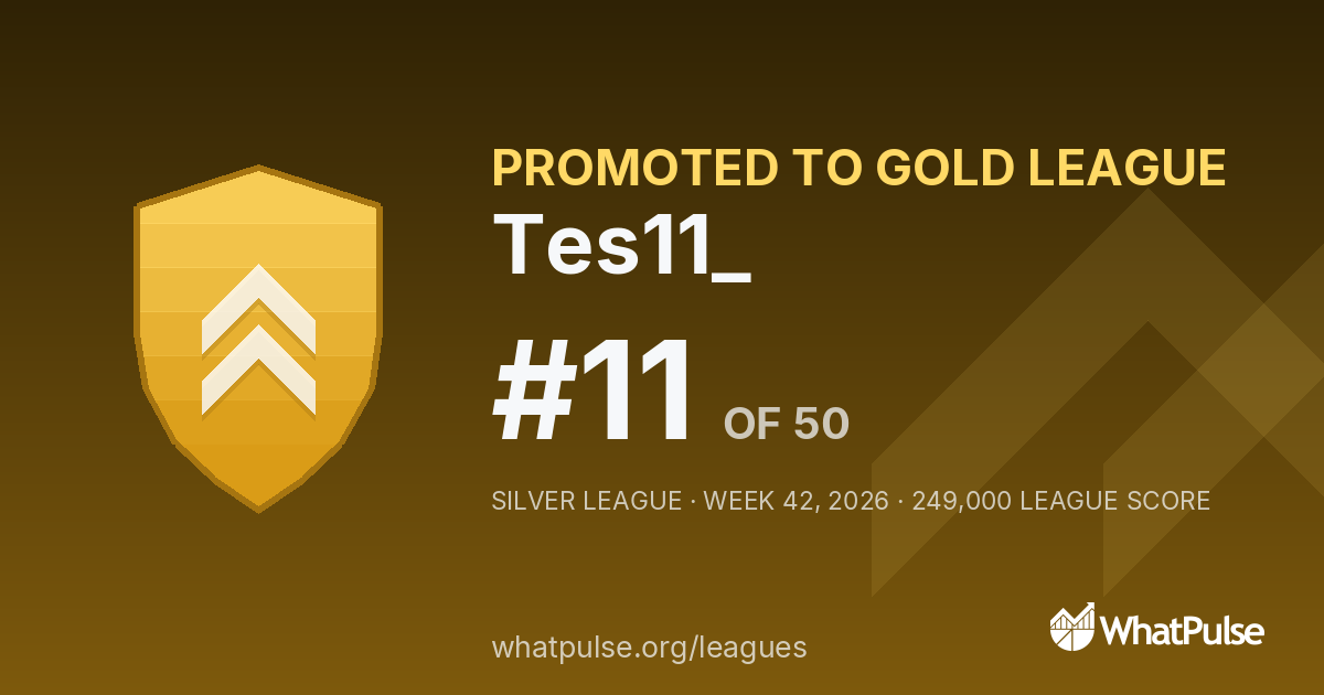 Tes11_ finished #11 of 50 in the Silver League