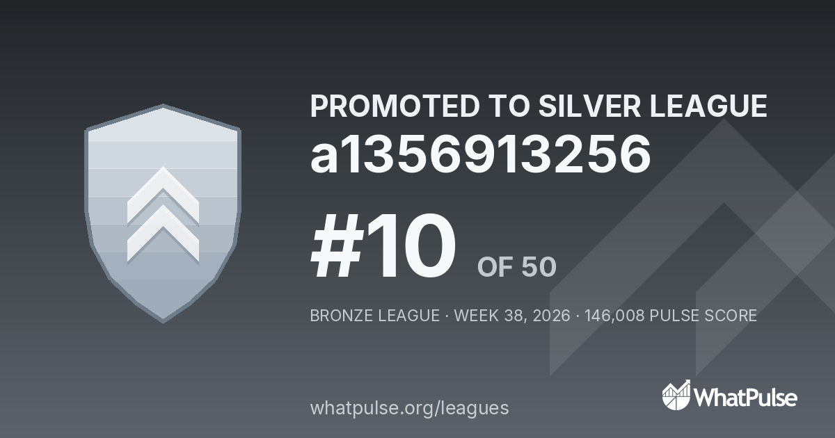 a1356913256 finished #10 of 50 in the Bronze League