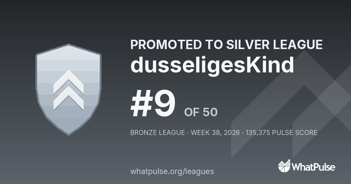 dusseligesKind finished #9 of 50 in the Bronze League