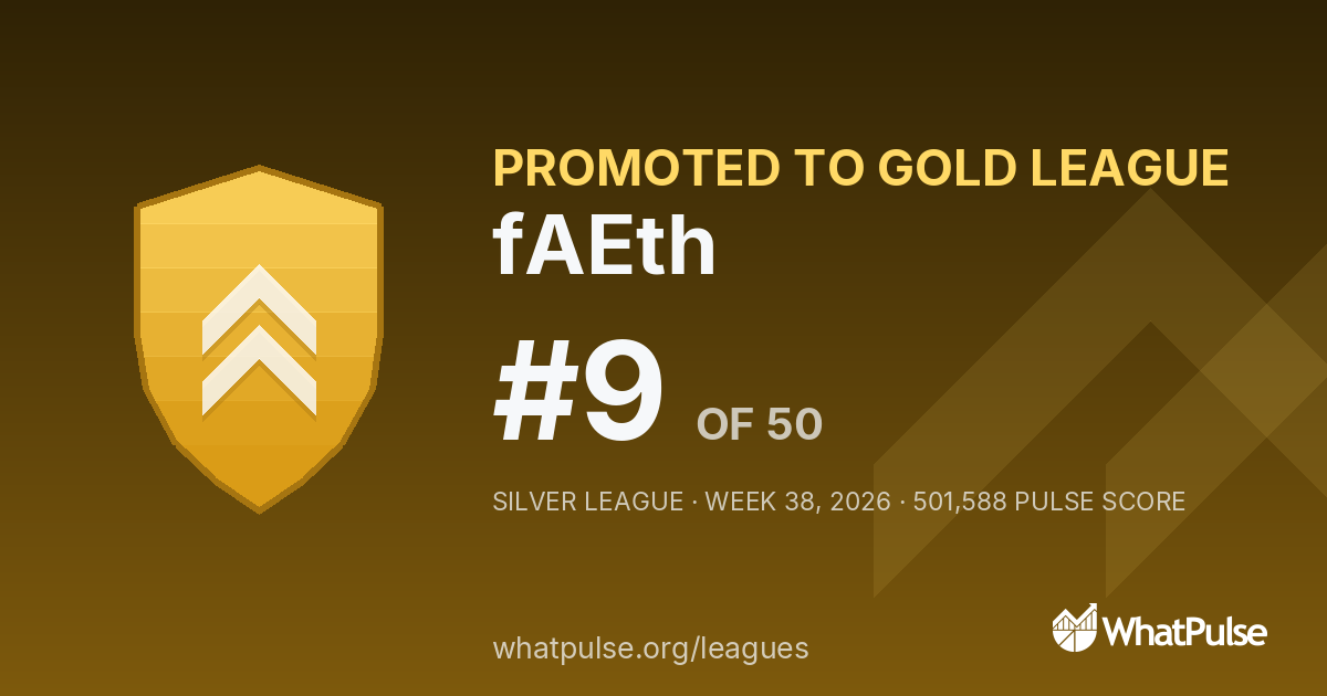 fAEth finished #9 of 50 in the Silver League