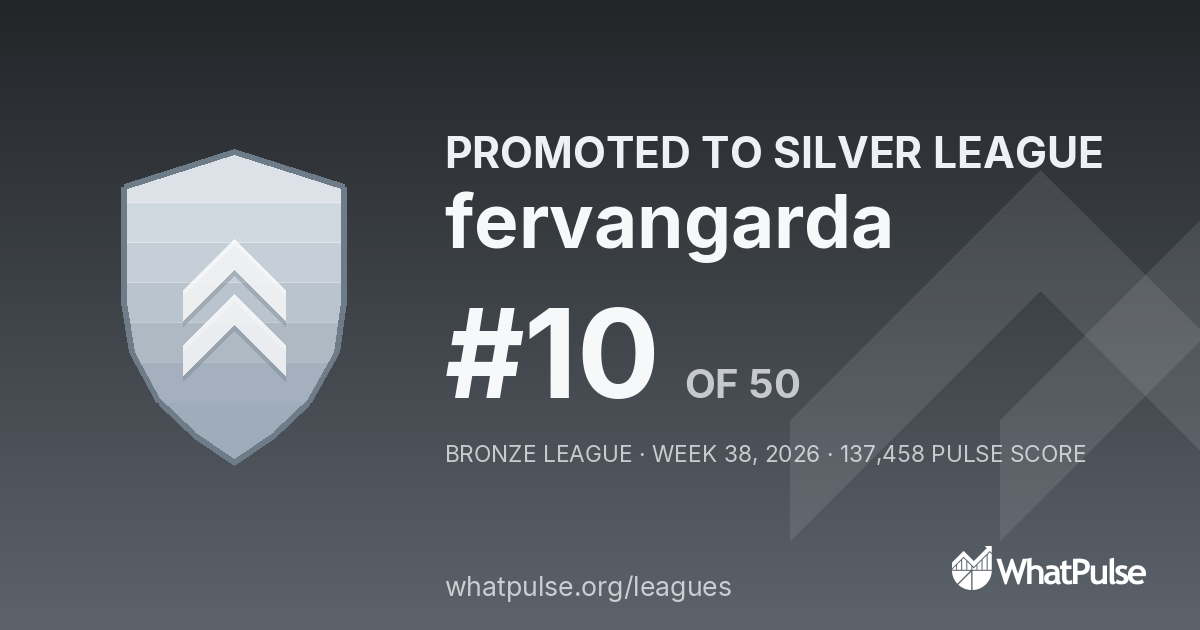 fervangarda finished #10 of 50 in the Bronze League