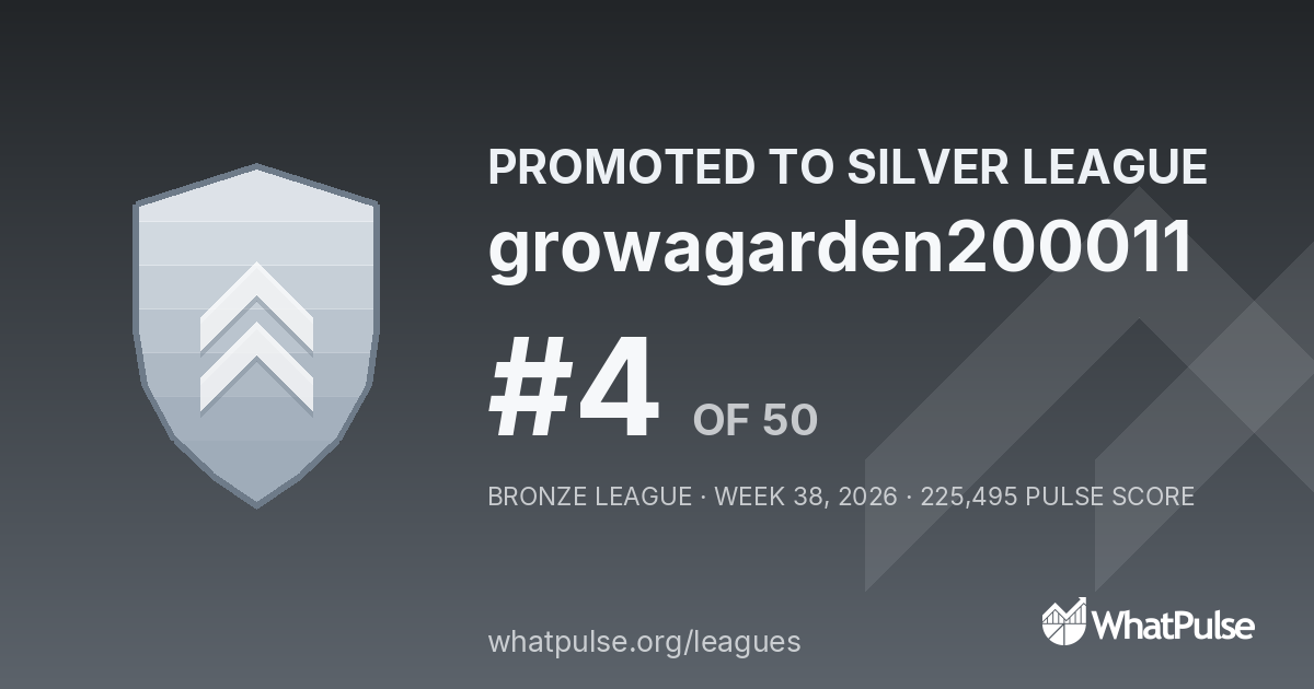 growagarden200011 finished #4 of 50 in the Bronze League