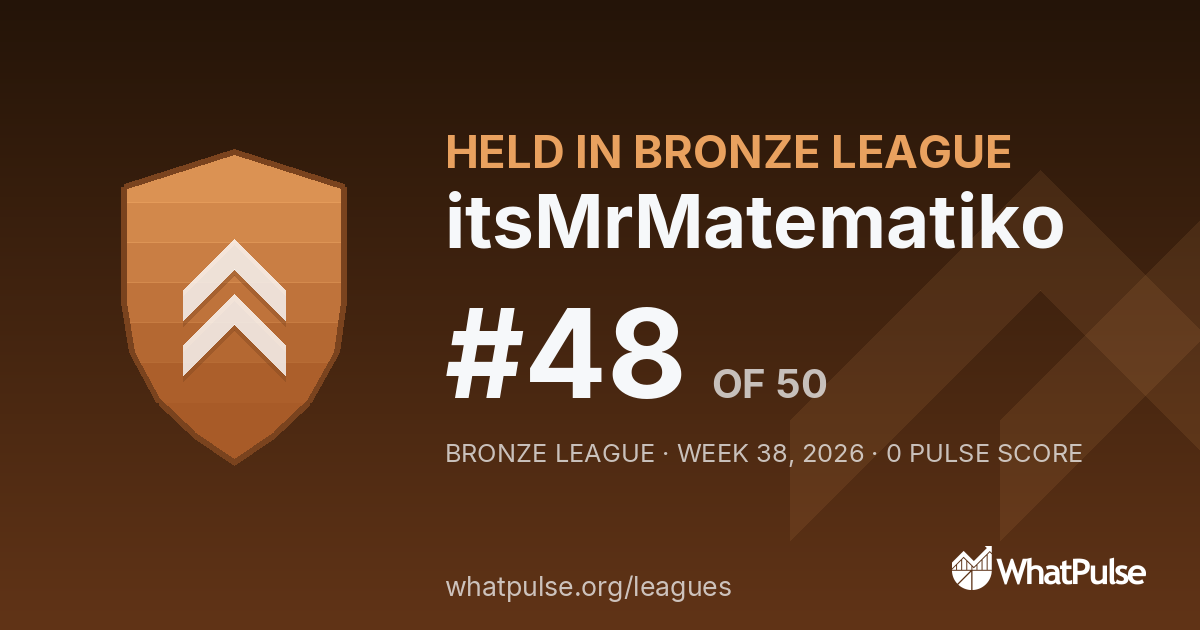 itsMrMatematiko finished #48 of 50 in the Bronze League