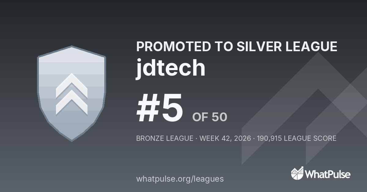 jdtech finished #5 of 50 in the Bronze League