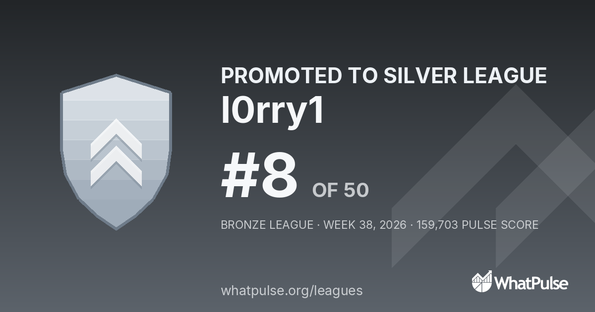 l0rry1 finished #8 of 50 in the Bronze League