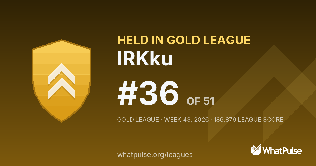 lRKku finished #36 of 51 in the Gold League