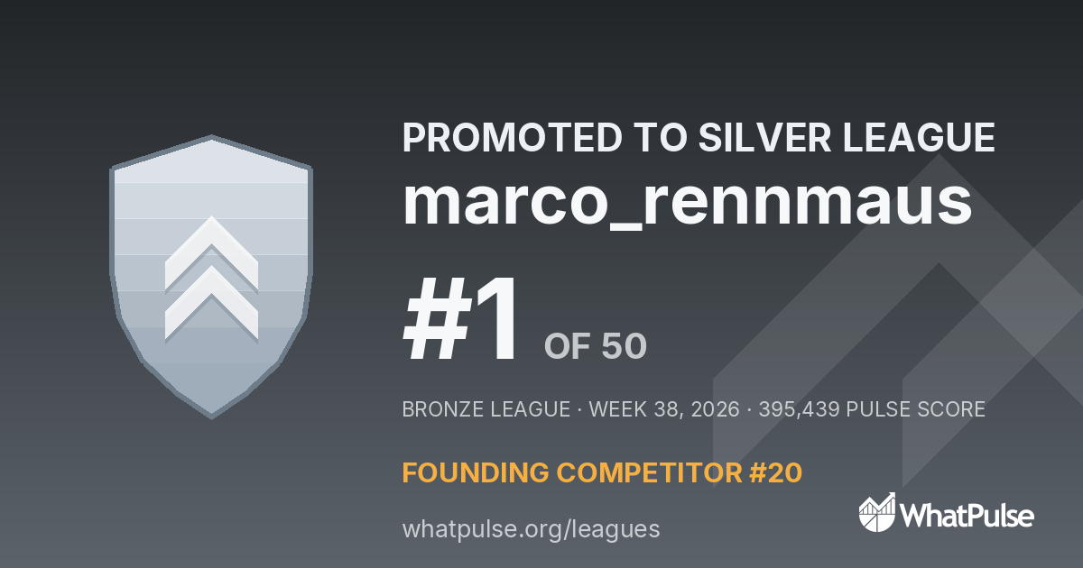 marco_rennmaus finished #1 of 50 in the Bronze League
