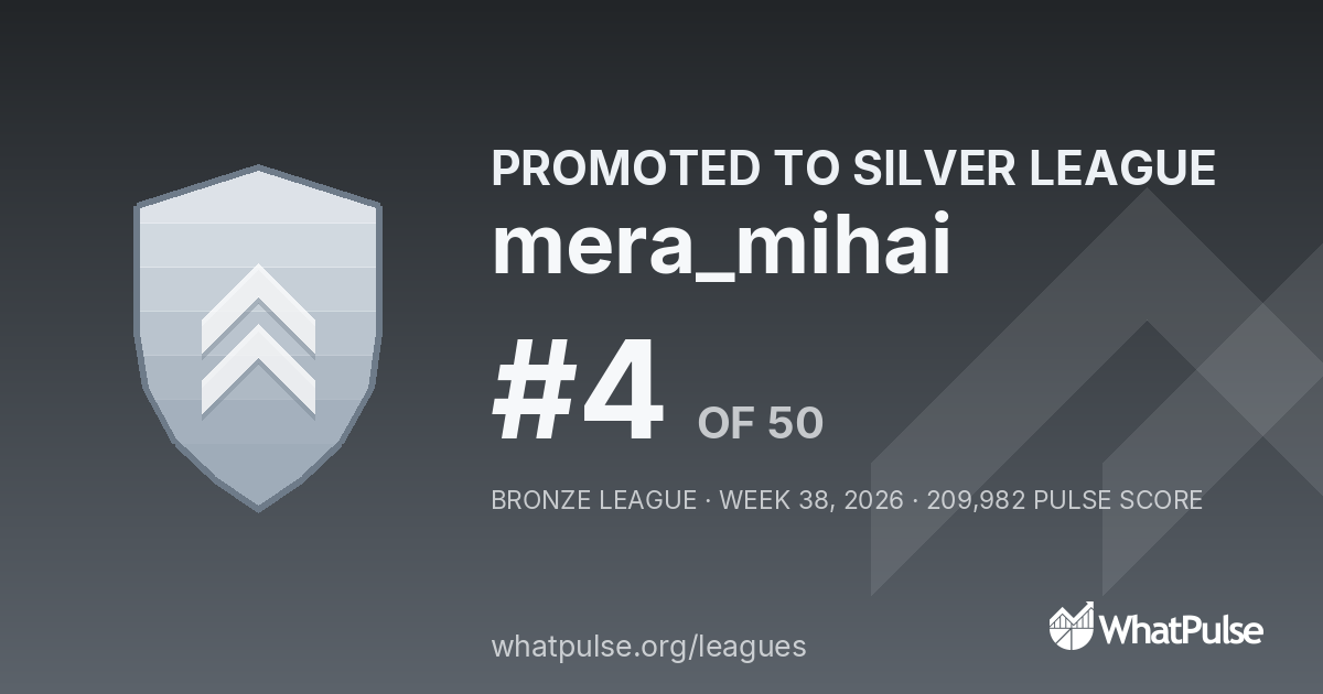 mera_mihai finished #4 of 50 in the Bronze League