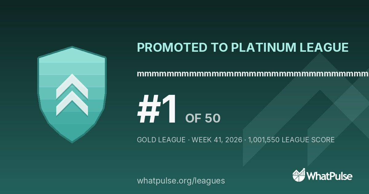 mmmmmmmmmmmmmmmmmmmmmmmmmmmmmmmmmmmmmmmmmmmmmmmmmm finished #1 of 50 in the Gold League