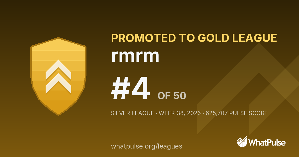 rmrm finished #4 of 50 in the Silver League