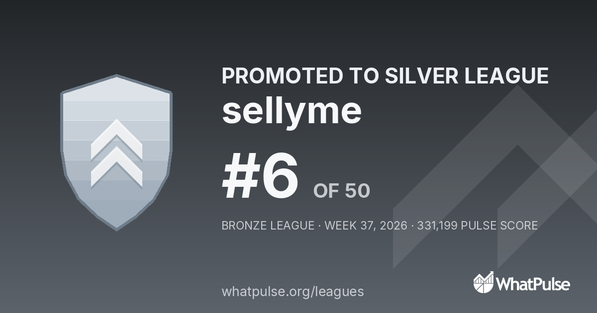 sellyme finished #6 of 50 in the Bronze League